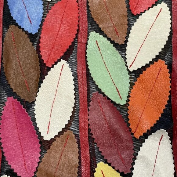 Belgin Francis Women’s Jacket Classic Leaf Design Leather Size XL Multicolor - Picture 6 of 9